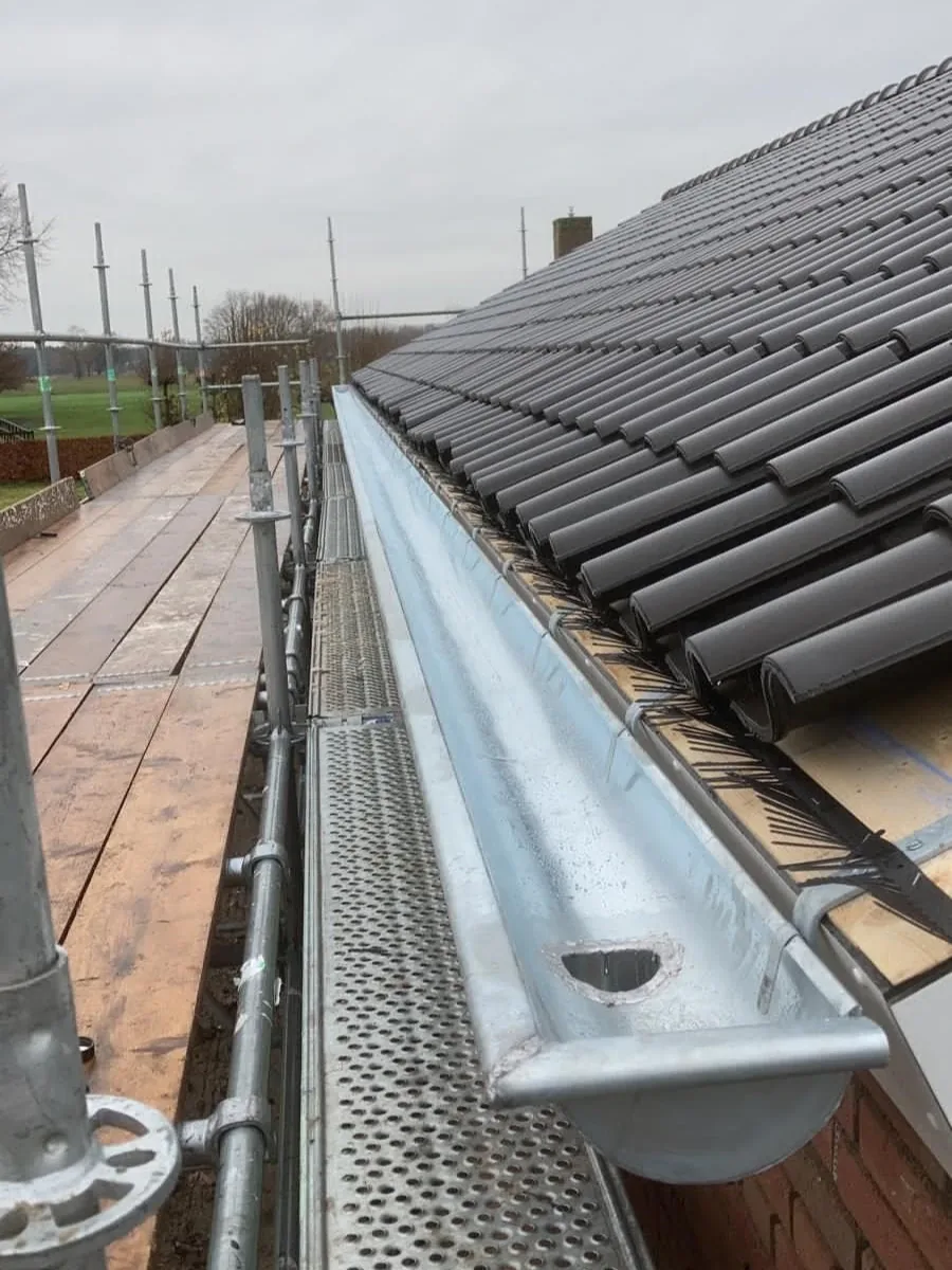 Zinken dakgoten en regenbuizen vervangen